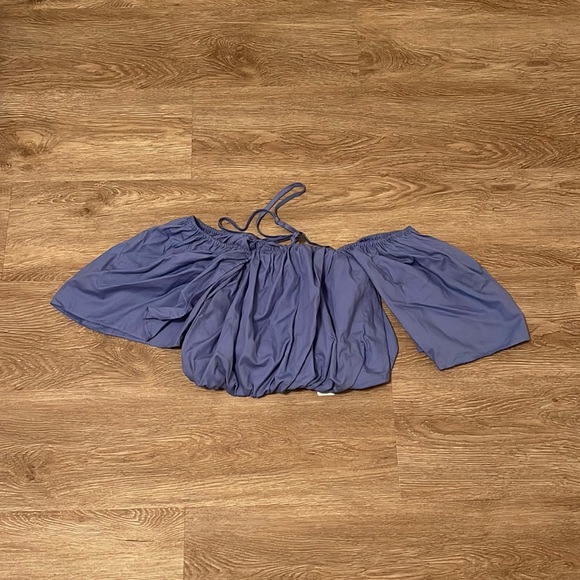 Zara Blue Puff Top - Picture 4 of 5